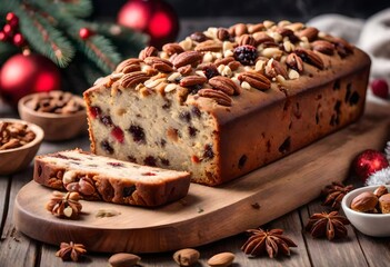 Fototapeta premium chocolate cake with nuts