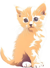 Obraz premium Close-up painting of a cute kitten.
