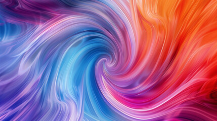 Vibrant hues swirling in fluid motion, forming a dynamic gradient wave that evokes a sense of energy and movement, captured with HD precision.