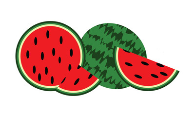 Watermelon Vector Design And Illustration.