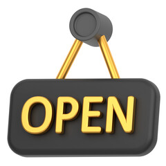 3d icon of a open sign
