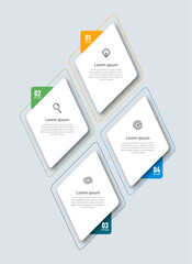 Business infographics design template. timeline with 4 steps, options. can be used for workflow diagram, info chart, web design. vector illustration.