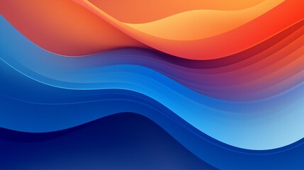 A vibrant abstract vector background with gradient waves of blue and orange hues.