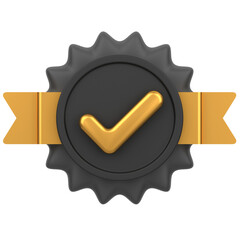 3d icon of a approve badge