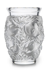 Beirut, Lebanon - Dec 28, 2023 - Lalique Bagatelle luxury crystal vase isolated on white background 