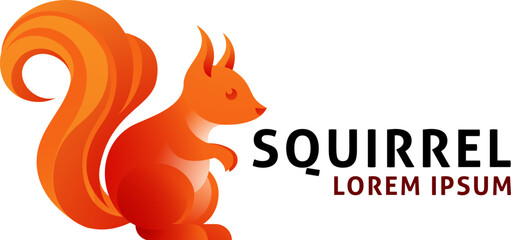 A squirrel animal design icon mascot illustration design concept
