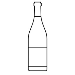 ワイン　ボトル　アイコン　シンプル	線