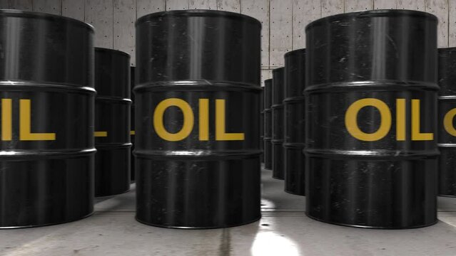 Global International Commodity Trade In Oil Crude Oil Barrels Concept