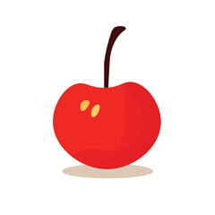 Cherry icon in flat style cartoon illustration, wild cherry vector image