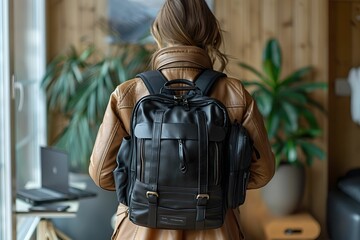 Back of a person with a bag
