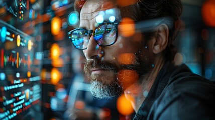 a man analysing data from the monitors