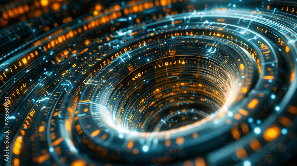 Poster abstract technology and data circle background