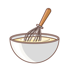 Cartoon mixing bowl clipart
