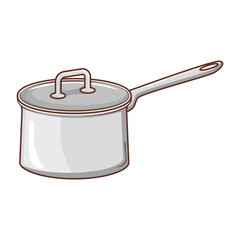 cartoon saucepan with lid.