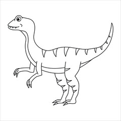 Cute Dino coloring page. Dinosaur vector illustration. Animal vector