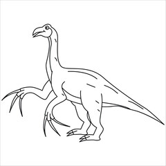 Cute Dino coloring page. Dinosaur vector illustration. Animal vector