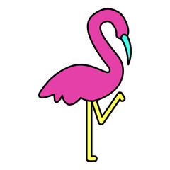 Flamingo Neon Art Illustration Icon