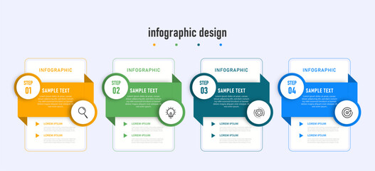 Business infographics design template. timeline with 4 steps, options. can be used for workflow diagram, info chart, web design. vector illustration.