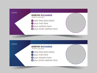 Colorful Email Signatures Template Design. Professional Email Signature Template Modern and Minimal Layout.