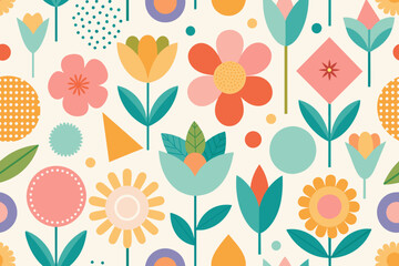 Pastel Spring Flowers Pattern , Pastel spring Flowers Background,  Soft Floral Background