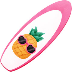 Pink summer beach surfboard