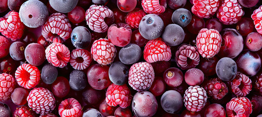 Frozen berries background