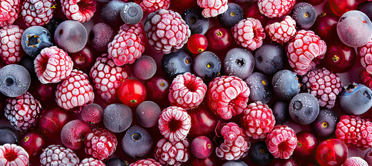 Frozen berries background