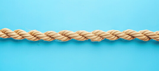 long rope cord, on pastel blue background