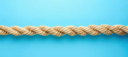 long rope cord, on pastel blue background