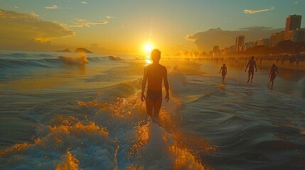 man on the beach in Rio