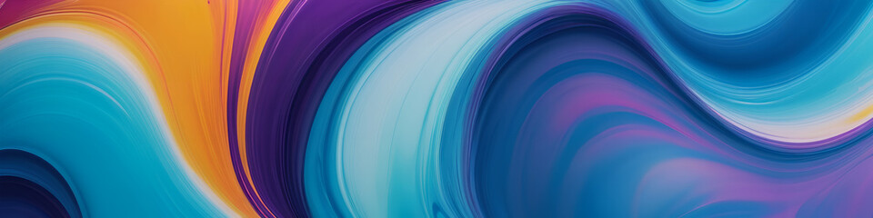 Naklejka premium Spilled liquid paint on a colorful background. Lacobel. Generative AI.
