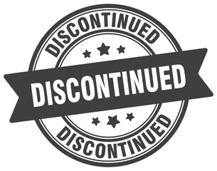 discontinued stamp. discontinued label on transparent background. round sign