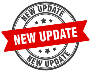 Obraz premium new update stamp. new update label on transparent background. round sign