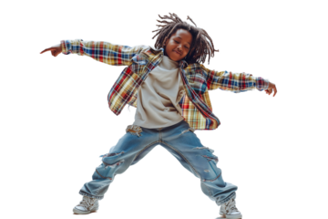 Children dancing on transaparent png file