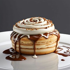 Sinabon bun with white vanilla fudge dessert, generated by ai