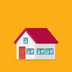 House or home, residential exterior, door, window.	