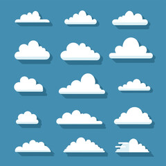 Fototapeta premium Cloud icon illustration vector set