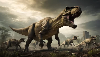 Foto op Plexiglas Great dinosaur. Dinosaur era. Menacing teeth. Generative AI.   © 4K_Heaven