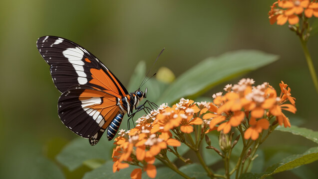 A monarch butterfly on an orange flower