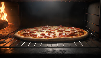 Perfect pizza in the oven. Generative AI.

