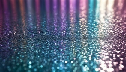 A close-up of a sparkling surface with a gradient from purple to cyan, ideal for vibrant background use in design and artwork. AI Generation - obrazy, fototapety, plakaty