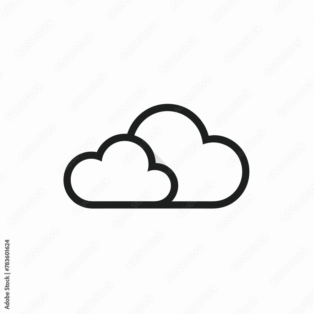 Wall mural single cloud icon illustration technology data computing concept vector design