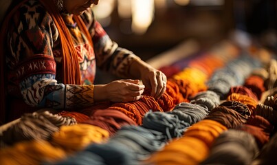 Woman Seamstress Stitching Cloth