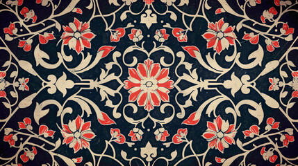 Classic and traditional floral pattern texture background.