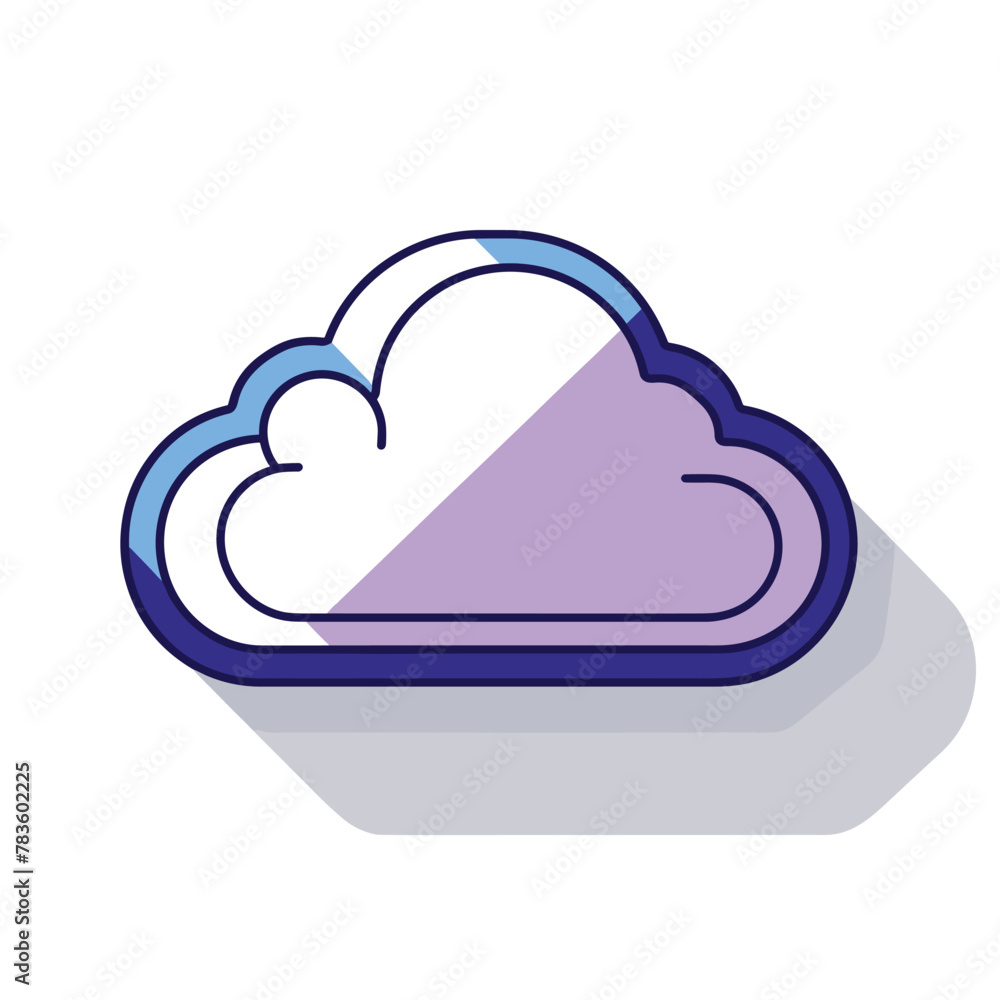 Wall mural single cloud icon illustration technology data computing concept vector design