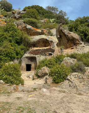 Domus de Janas of Montessu pre-nuragic and nuragic necropolis of villaperuccio south sardinia