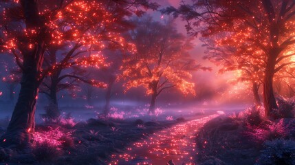 sunrise in the forest on a Distant Planet widescreen wallpaper
