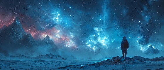 Surreal Cosmos- Bioluminescent Flora and Alien Landscapes on a Distant Planet, ultrawide wallpaper
