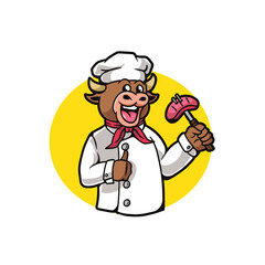 mascot logo cow good for branding