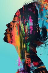 colorful portrait of a woman